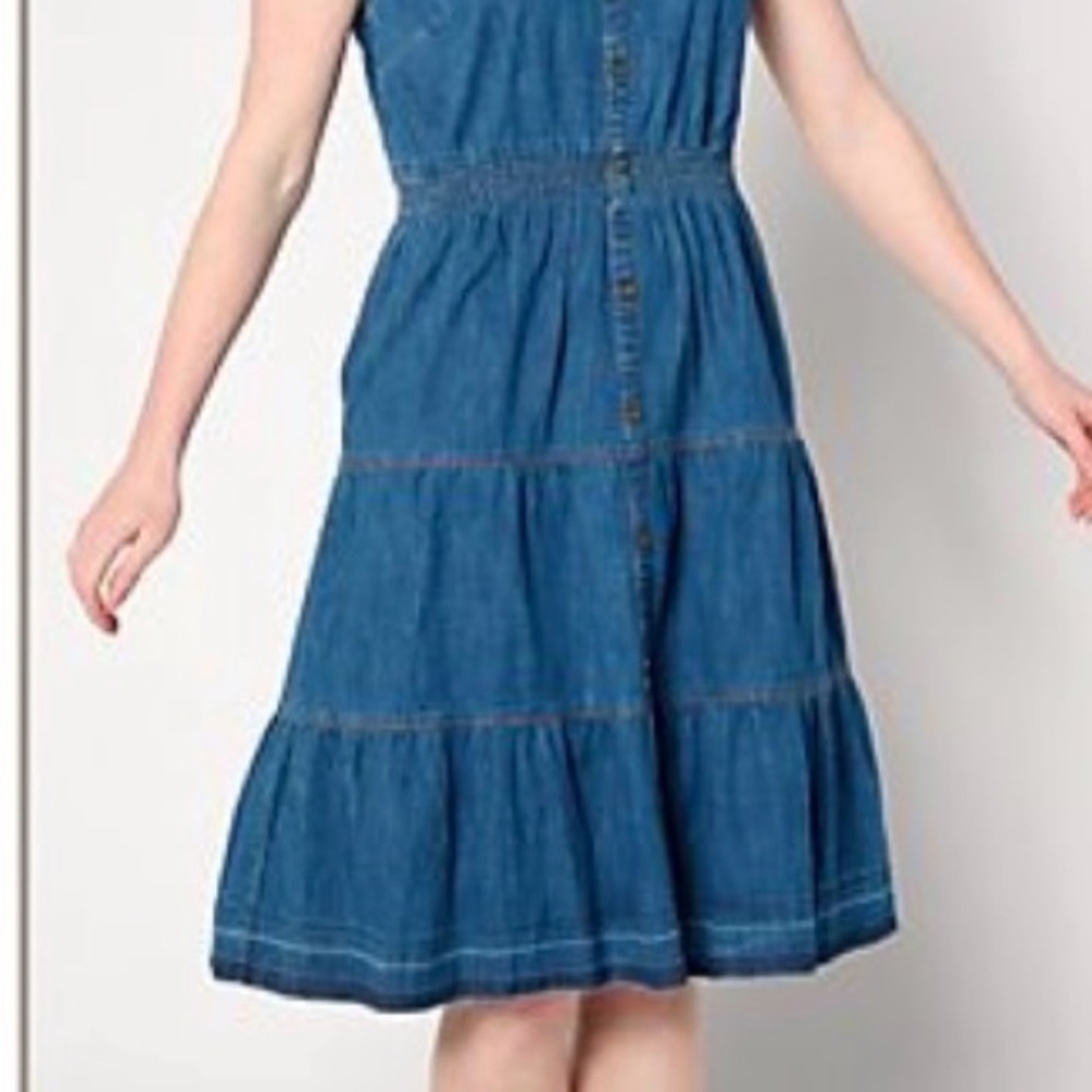 Denim&Co canyon retreat Classic Blue Midi Dress